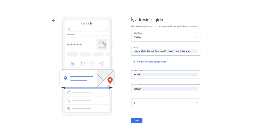 Adding an address to Google Business Listing